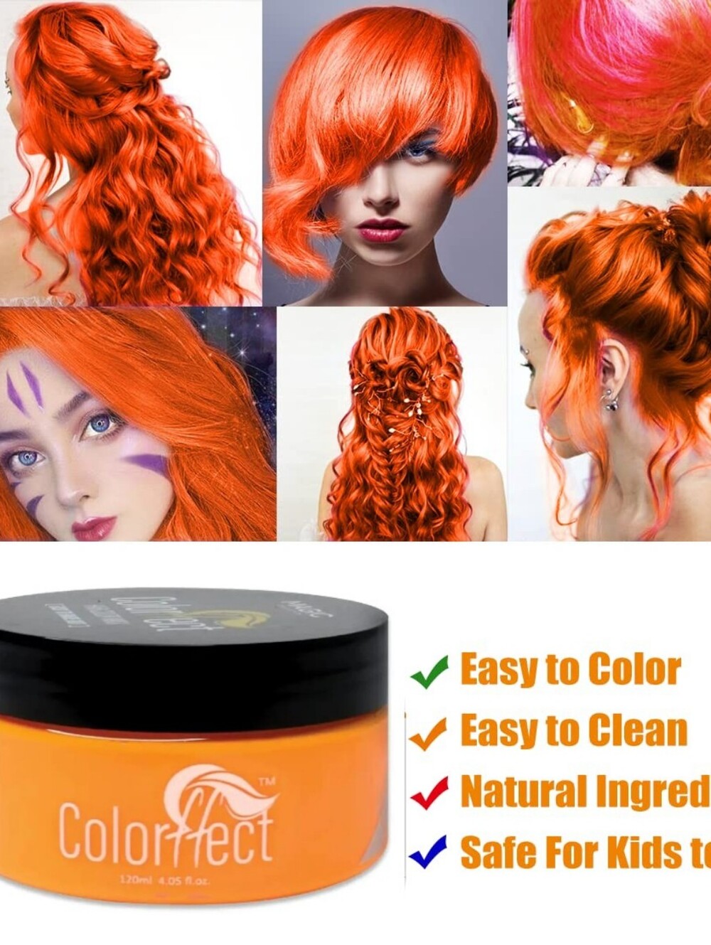 Neon Orange Hair Wax